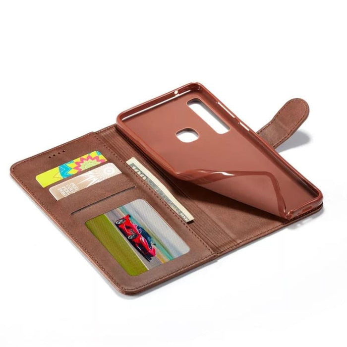 Brown 9eight5 case for Samsung Galaxy A41, protective phone cover with precise cutouts, made of durable material.