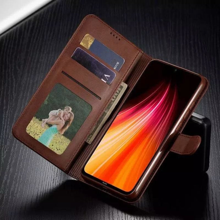 Brown 9eight5 phone case for Samsung Galaxy S10 Plus, slim protective cover with textured finish and precise cutouts.