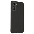 Black 9eight5 phone case for Samsung Galaxy S21 FE, protective cover with slim design and precise cutouts.