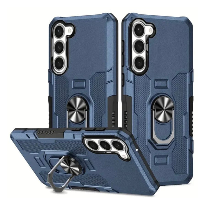Navy Samsung Galaxy S22 phone case by 9eight5, protective and slim, shown on a white background with a slight angle.