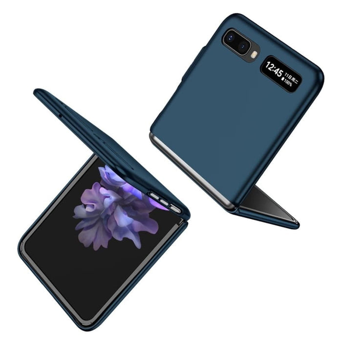 Black 9eight5 phone case for Samsung Galaxy Z Flip 2 and Z Flip 1, featuring slim design and precise cutouts for screen and camera.