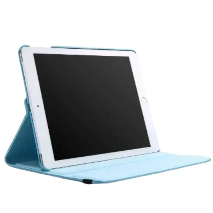 Habicare 9eight5 iPad case with rotating stand in five colors, showing the versatile protective cover and adjustable stand feature.