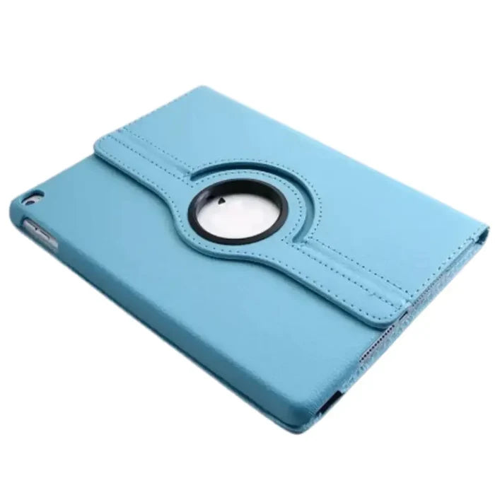 Habicare 9eight5 iPad case with rotating stand, available in five vibrant colors, offering versatile protection and adjustable viewing angles.