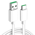 White 1m Oppo VOOC/SuperVOOC USB-C charger cable by 9eight5, designed for fast charging compatible with Oppo smartphones.