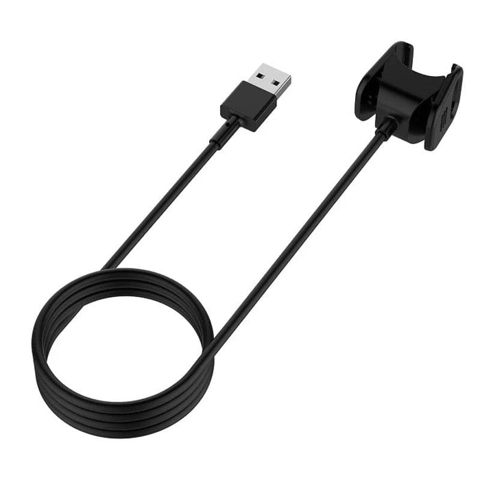 Fitbit Charge 3/4 charger compatible with Fitbit fitness trackers, with a USB connector and charging port.