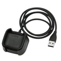 Black Fitbit Versa 2 charger compatible with That Watch Shop, designed for easy charging of Fitbit Versa 2 smartwatch.