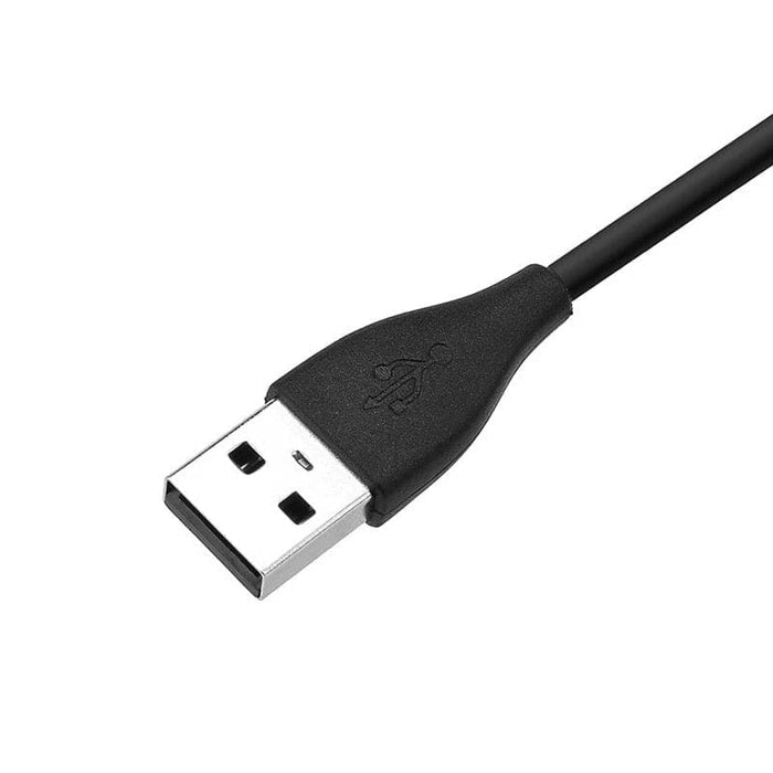 Black Fitbit Versa 2 charger USB cable, compatible charging accessory for Fitbit smartwatch by That Watch Shop.
