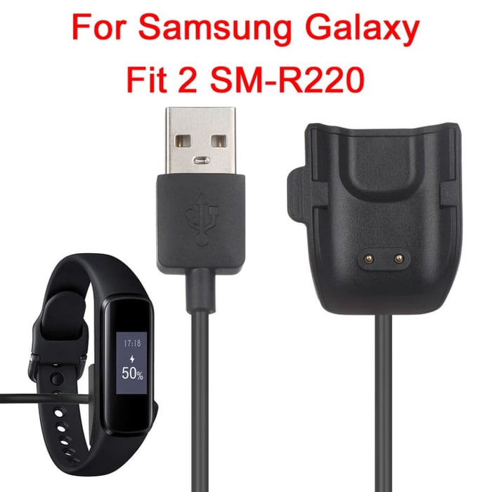 Samsung Galaxy Fit 2 USB-C charger and cable dock for charging and data transfer.