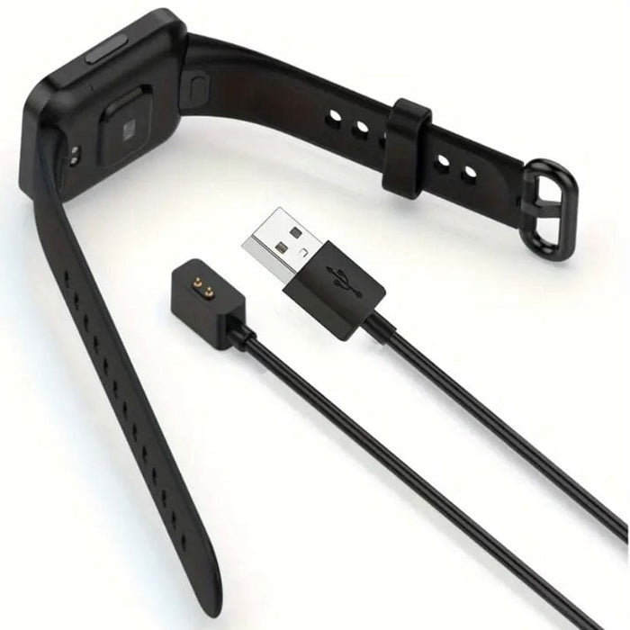Black magnetic charger for Xiaomi Mi Band 7 Pro smartwatch, compatible with That Watch Shop brand.