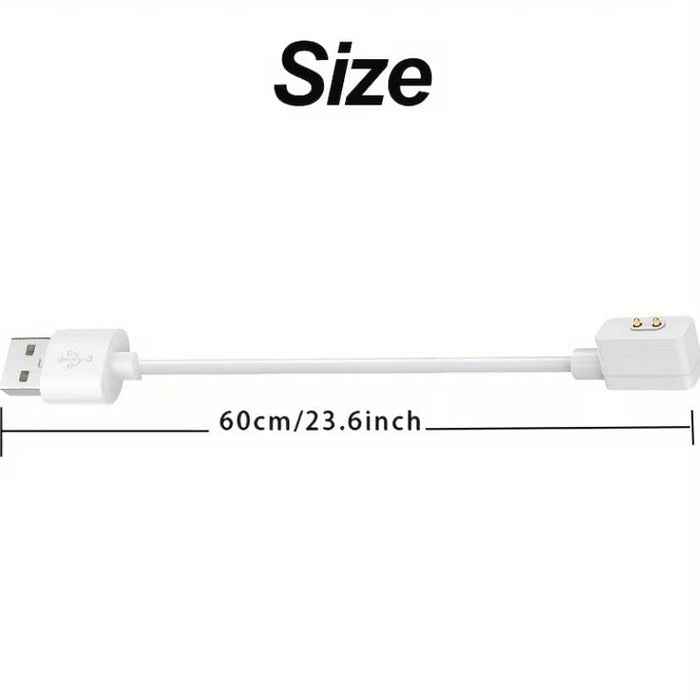 White charger for Xiaomi Smart Band 8, 9, or 10 series, designed for easy charging of fitness trackers.