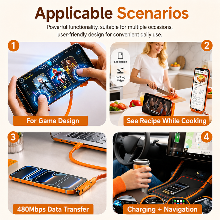 ChargeStand Pro™ — 2-in-1 Smart Cable