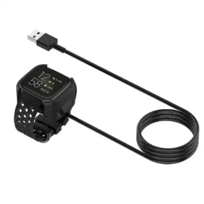 Habicare TWS charging cradle for Fitbit Versa 1 and Versa 2 smartwatches, designed for secure and convenient charging.