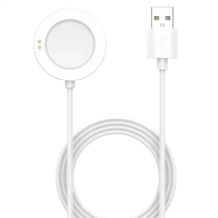 Habicare charging holder dock for Xiaomi Mi Watch 2 Pro, S3, S2, fast wireless TWS charger on a white background.
