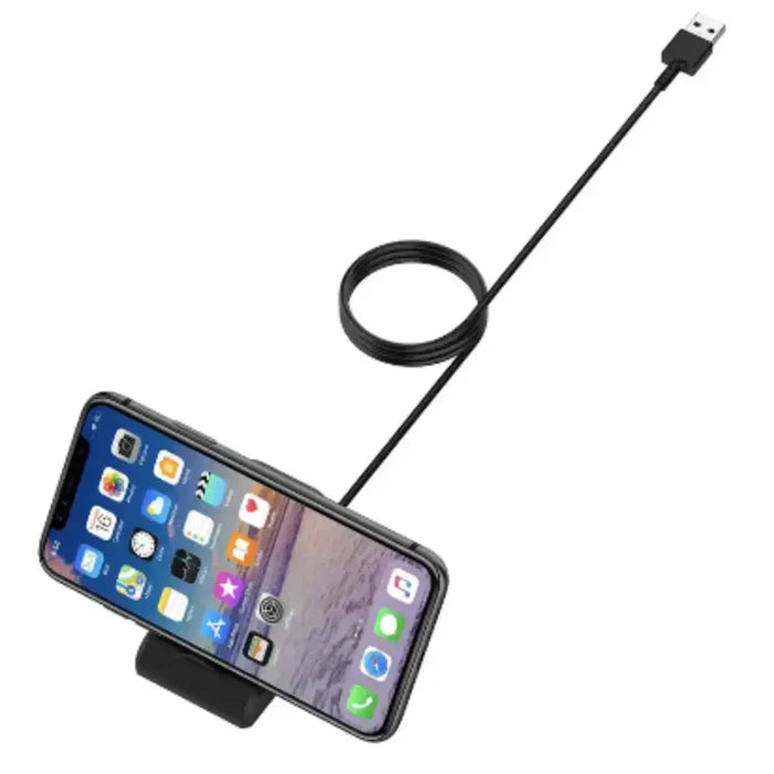Habicare TWS charging station for Fitbit Sense and Versa smartwatches, with a sleek design and multiple charging slots.