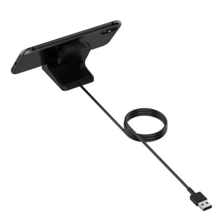 Habicare TWS charging station for Fitbit Sense and Versa smartwatches, shown with devices charging on the sleek dock.