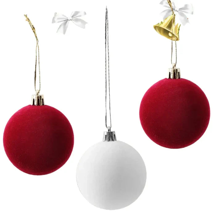 Set of SS Christmas balls hanging ornaments by Habicare, featuring colorful festive tree decorations for holiday decor.