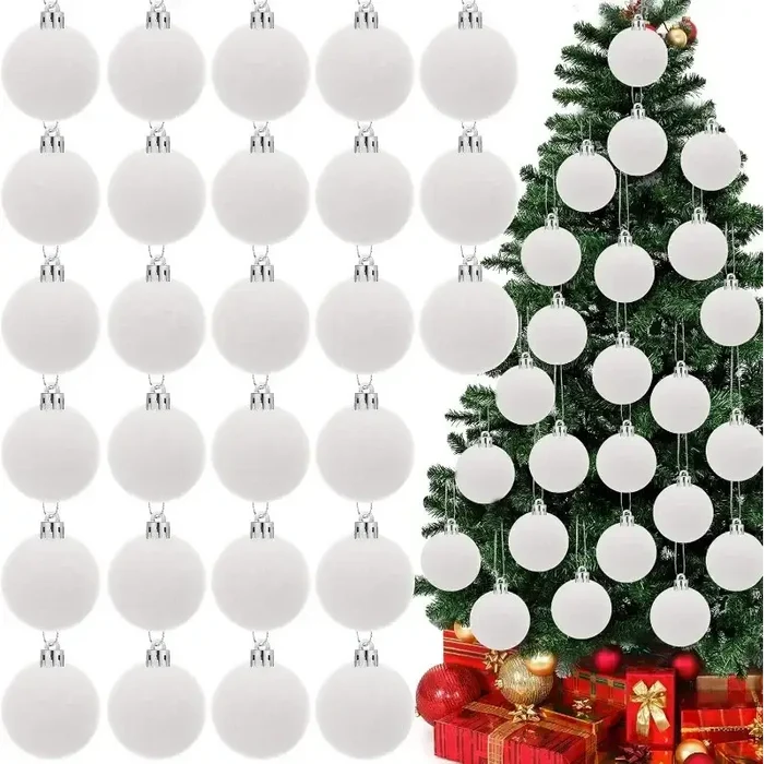 Set of Habicare SS Christmas balls hanging ornaments for trees, featuring shiny, colorful holiday decor for festive decoration.
