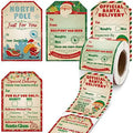 Set of 200 Habicare Christmas gift labels in SS style with festive designs, perfect for holiday gift wrapping.