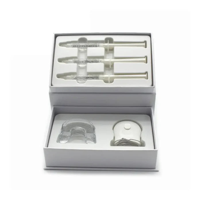 Clean-Whites Teeth Whitening Kit with LED mouth tray and whitening gel for professional-looking teeth brightening at home