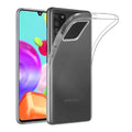 Clear phone case for Samsung Galaxy A41 by 9eight5, showing the transparent design and fit on the device.