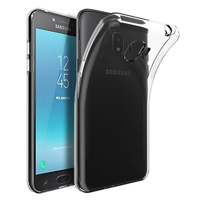 Clear phone case for Samsung Galaxy J4 (2018) by 9eight5, showcasing a transparent protective cover for the device.