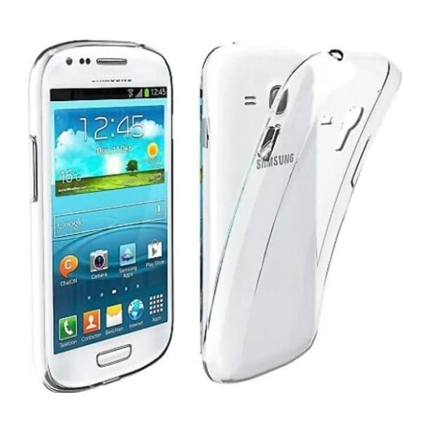 Clear phone case for Samsung Galaxy S3 mini by 9eight5, showing the transparent protective cover on the device.