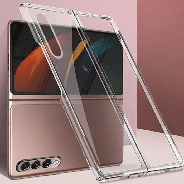 Clear phone case for Samsung Galaxy Z Fold 4 by 9eight5, showcasing transparent design and precise fit for the foldable device.