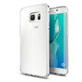Clear silicone phone case for Samsung Galaxy S6 Edge Plus by 9eight5, showing the slim, transparent design protecting the device.