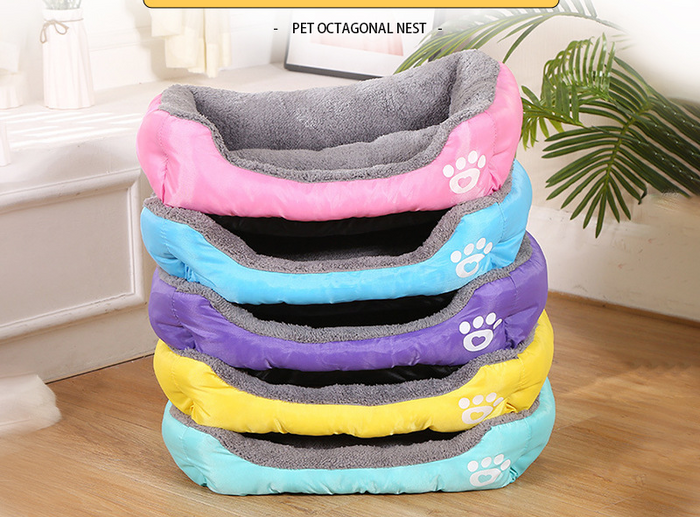Colorful calming dog bed by dealonline.co.nz, washable and warm, measuring 54cm with vibrant design for small to medium pets.