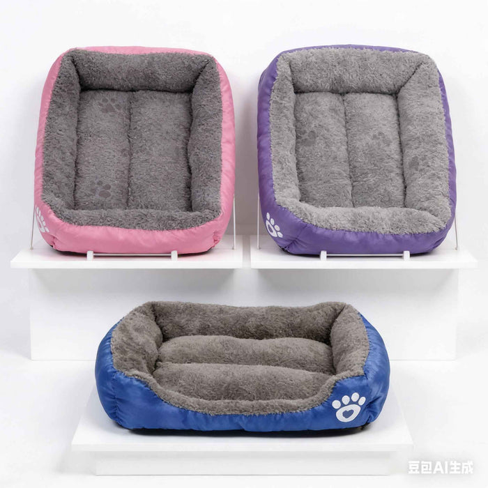 Colorful large calming dog bed with warming, washable design, 80cm, soft fabric, ideal for comfort and relaxation for dogs.