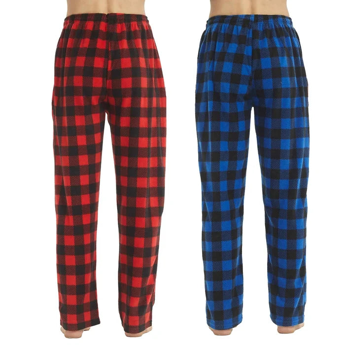 Men's fleece pajama pants from ShopHub NZ, soft and warm lounge wear with a comfortable fit and stylish design.