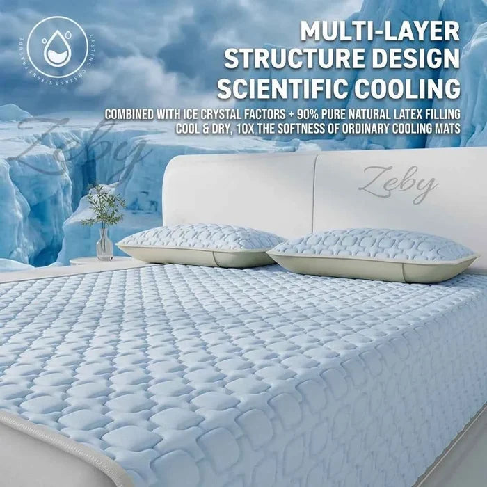 Cooling latex mattress pad from ShopHub NZ, plush and breathable bedding accessory for enhanced sleep comfort.