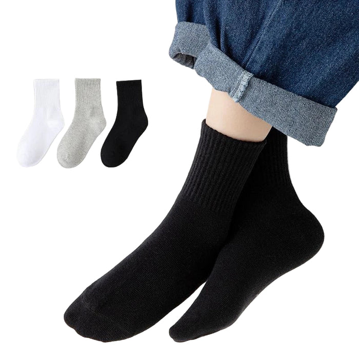 Habicare cotton sport socks for kids ages 3-13, 5 pairs in various colors, featuring comfortable, breathable design.
