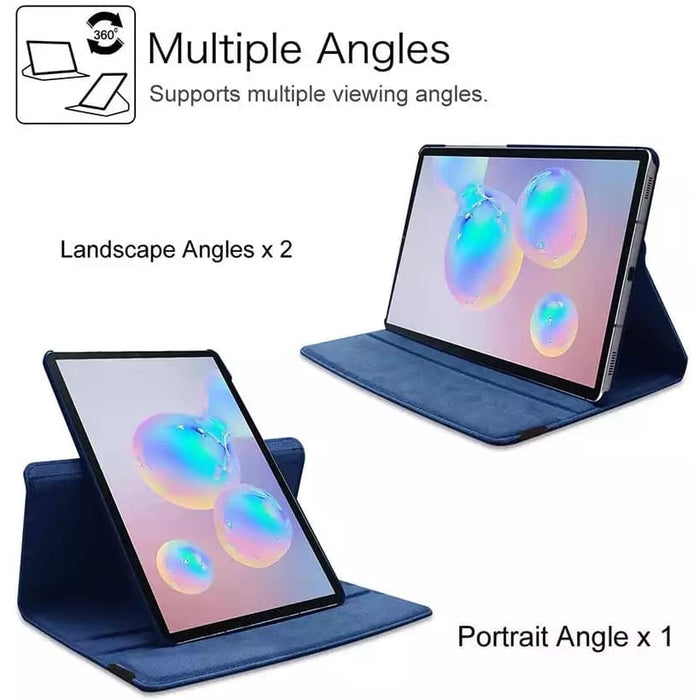 Navy protective cover for Samsung Galaxy Tab S9 FE Plus 12.4-inch 2023, by 9eight5, with precise cutouts for ports and camera.