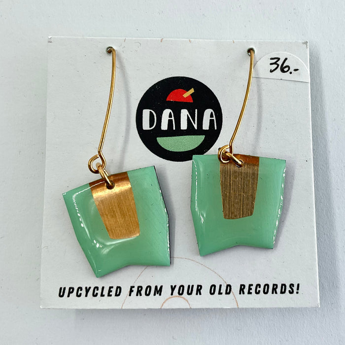DANA Jewellery - Vinyl Record Earrings - Connie Green & Bronze/Metallic