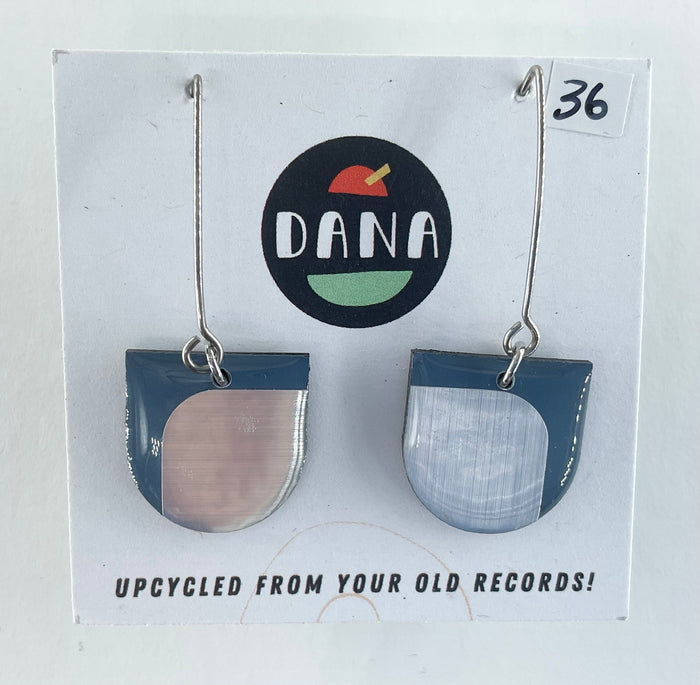 DANA Jewellery - Vinyl Record Earrings - Dee Grey/Silver