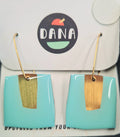 DANA Jewellery - Vinyl Record Earrings - Gold & Torqoise