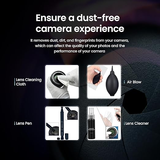 Digitek 7-in-1 Professional Cleaning Travel Kit DCK-003 ideal for Cleaning Lenses, Cameras, Filters, Displays