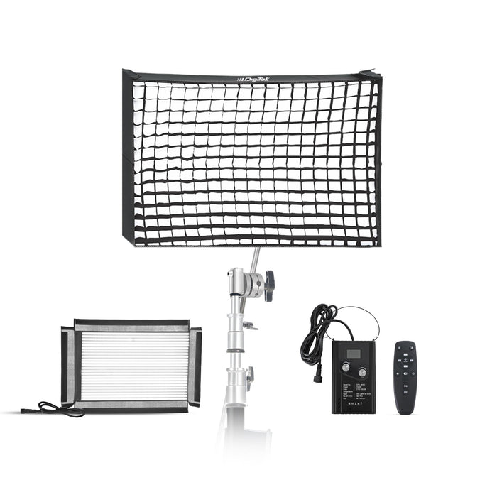 Digitek (DFFL 4060) 150W Bi-Color Flexible Fabric LED Light with Remote Control, 2700K-6500K±200K, 13500 Lux, RA 95+, 384 LEDs, 120° Beam Angle, Dimmable Video Light with Metal Frame, Diffuser and Honeycomb Grid for Photo & Videography