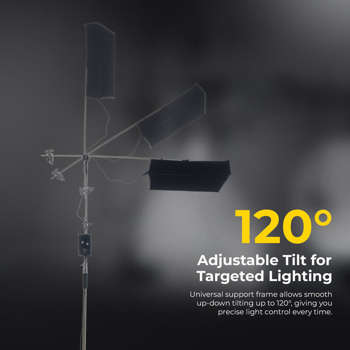 Digitek (DFFL 4060) 150W Bi-Color Flexible Fabric LED Light with Remote Control, 2700K-6500K±200K, 13500 Lux, RA 95+, 384 LEDs, 120° Beam Angle, Dimmable Video Light with Metal Frame, Diffuser and Honeycomb Grid for Photo & Videography