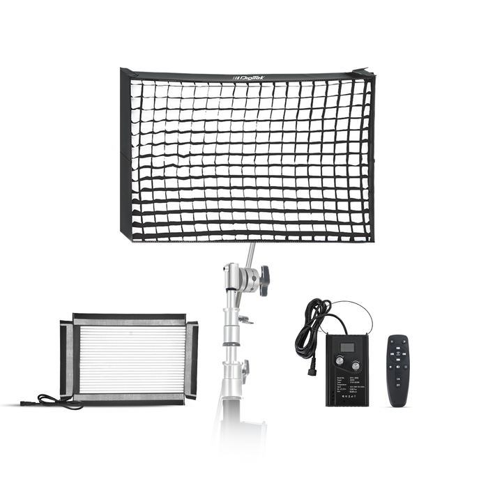Digitek (DFFL 6090) 200W Bi-Color Flexible Fabric LED Video Light with Remote & App Control, 1536 LEDs, 2700K–6500K±200K, 0–100% Dimming, 120° Beam Angle, 18000LM, Includes X Bracket, Diffuser, Honeycomb Grid & Accessories, for Photo & Videography