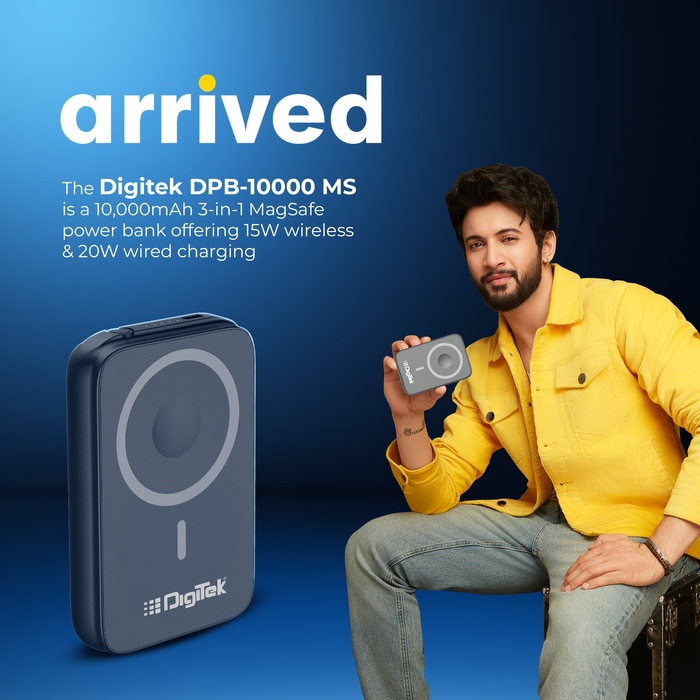 Digitek (DPB 10000 MS) 3-in-1 Super Fast MagSafe Power Bank for iPhone, AirPods & iWatch