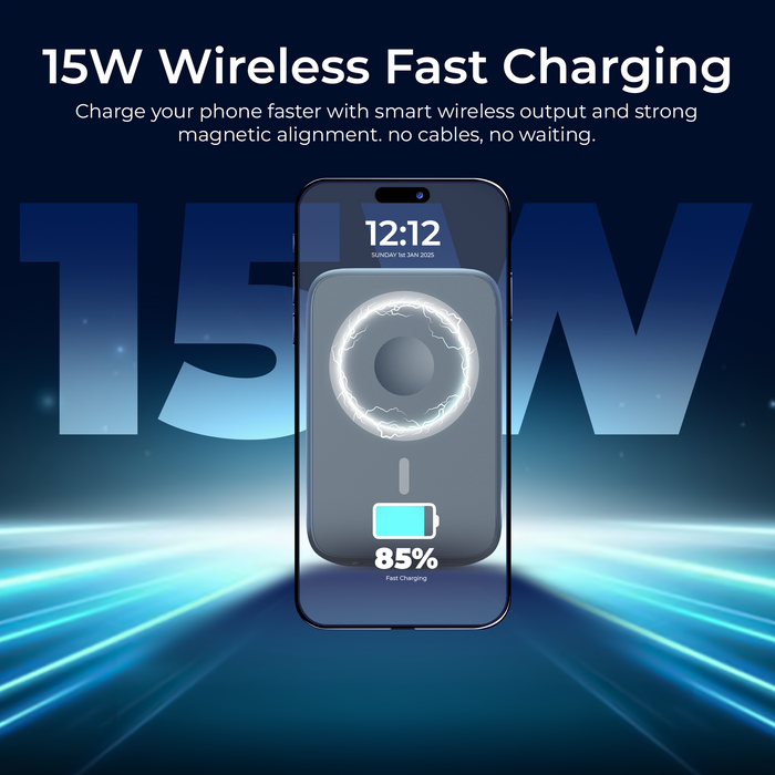 Digitek (DPB 10000 MS) 3-in-1 Super Fast MagSafe Power Bank for iPhone, AirPods & iWatch