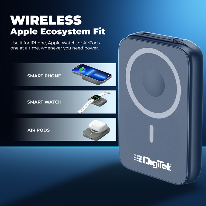 Digitek (DPB 10000 MS) 3-in-1 Super Fast MagSafe Power Bank for iPhone, AirPods & iWatch