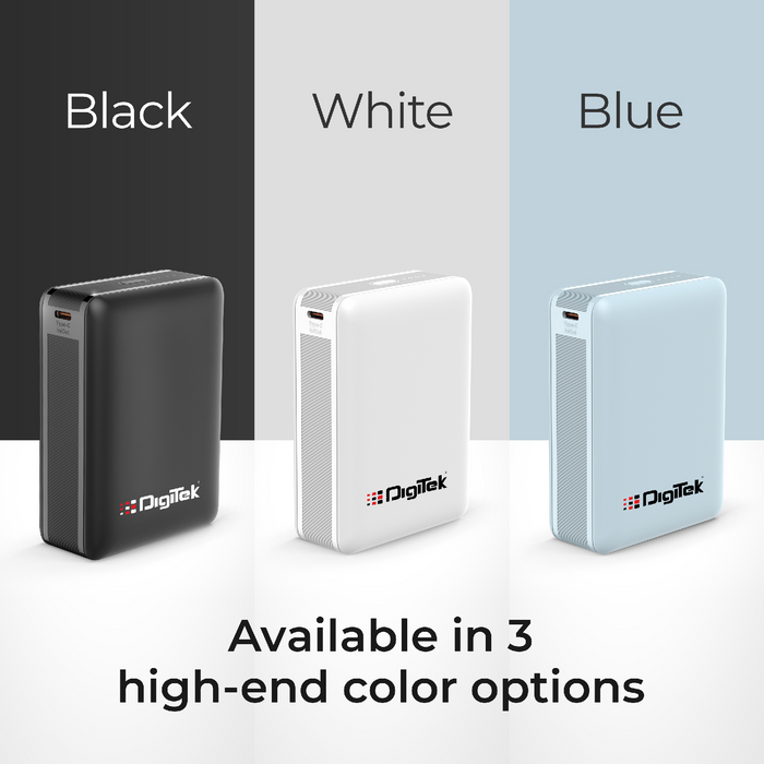 Digitek (DPB 20000 PD QC) High Capacity Superfast Power Bank with 22.5 Watt PD / QC charging with Type C Port (20000 mAh) with Black