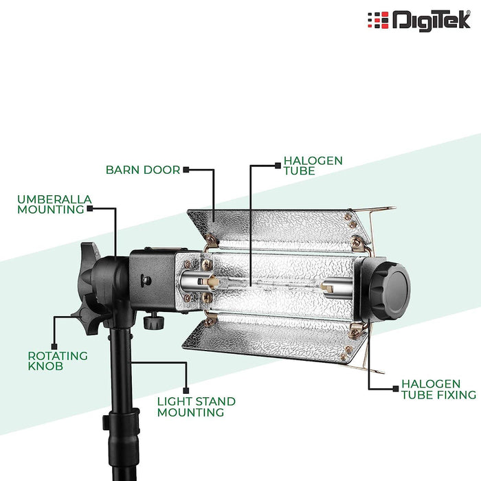 Digitek (DPL 003) Porta Light with 1000 Watt Halogen Tube | for Video & Still Photography - Digitek