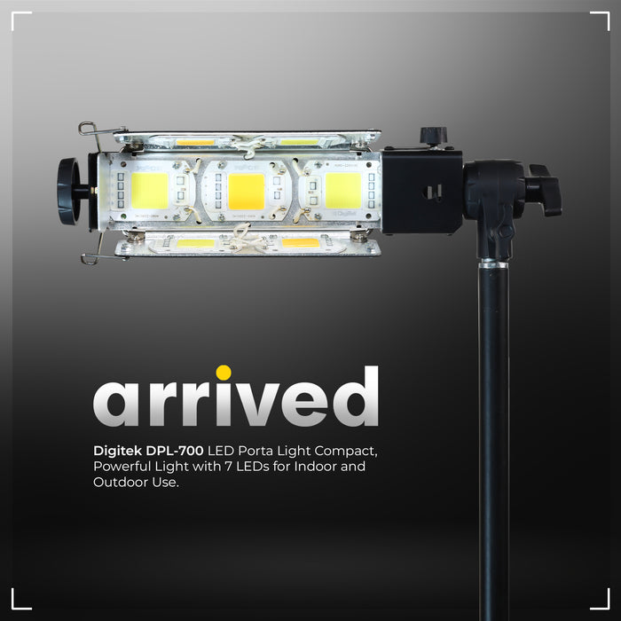 Digitek (DPL 700) Porta Light with 7 COB LED Warm White Light for Low Power Consumption for Camera Lighting in Photography & Video Shoot