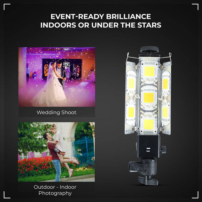 Digitek (DPL 700) Porta Light with 7 COB LED Warm White Light for Low Power Consumption for Camera Lighting in Photography & Video Shoot