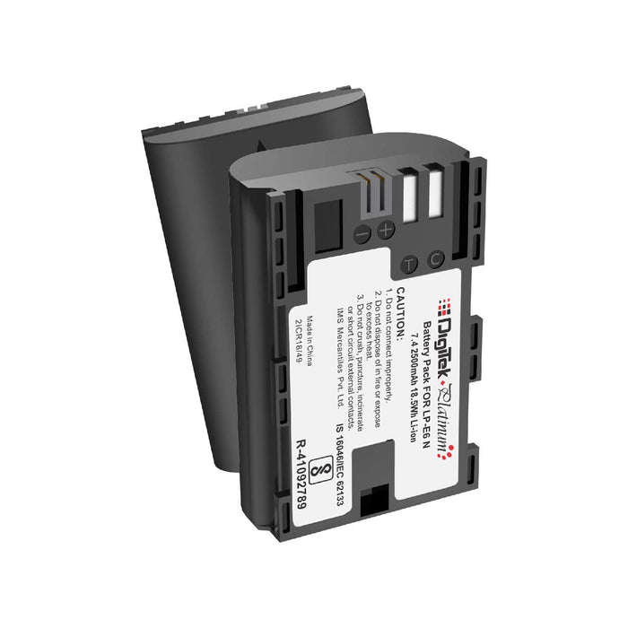 Digitek (DPUC-014 D LP E6 P) Platinum Dual Port Li-ion LCD Battery Charger with 2 Nos of 2500mAh Capacity LP E6 Platinum Li-ion Battery Combo Pack, DPUC-014 D LP E6 P - Digitek