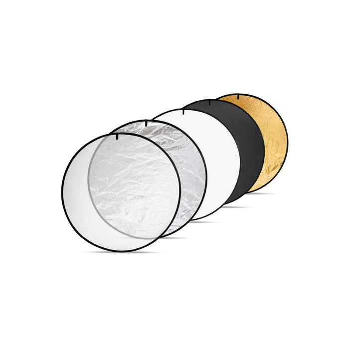 Digitek (DRB 5-1) Camera Reflector 47-inch /120 cm 5 in 1 Collapsible Multi-Disc Light with Bag - Translucent, Silver, Gold, White and Black for Studio Photography - Digitek